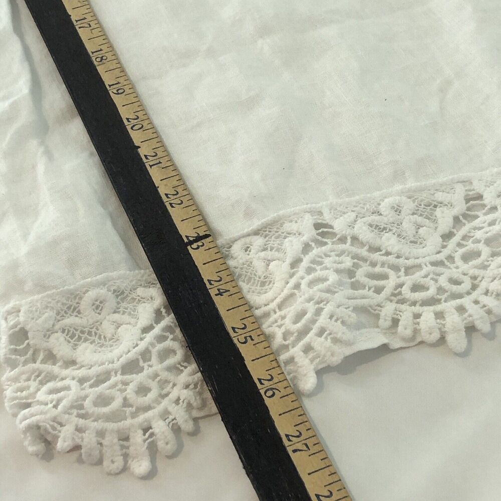 Lungo L'arno Made In Italy 100% Linen Crochet Sleeveless White Top Size M - Picture 10 of 15